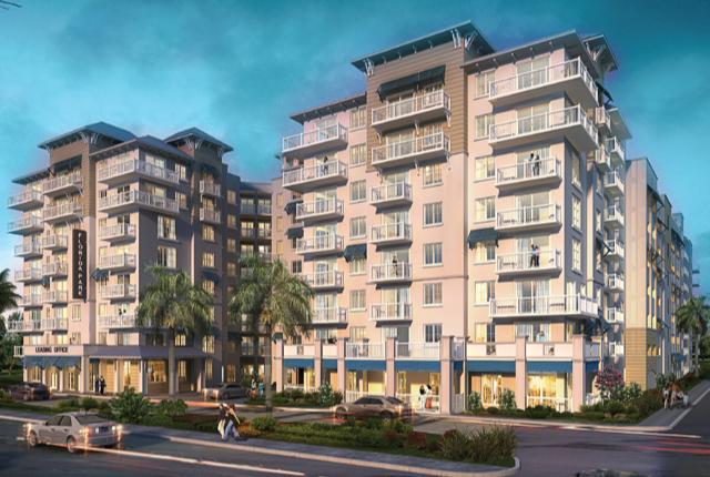 Elevate Apartments multi-family buildings with balconies and street-level retail in Dania Beach